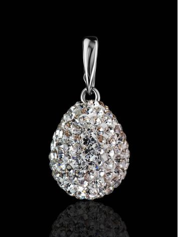 Silver Drop Pendant With White Crystals The Eclat, image , picture 2
