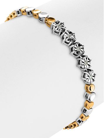 Two Toned Golden Bracelet With Diamonds, image , picture 3