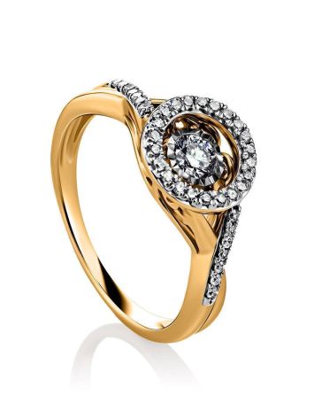 Dancing Diamond Golden Ring, Ring Size: 7 / 17.5, image 