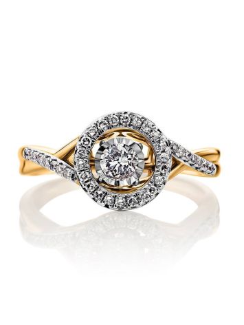Dancing Diamond Golden Ring, Ring Size: 7 / 17.5, image , picture 3