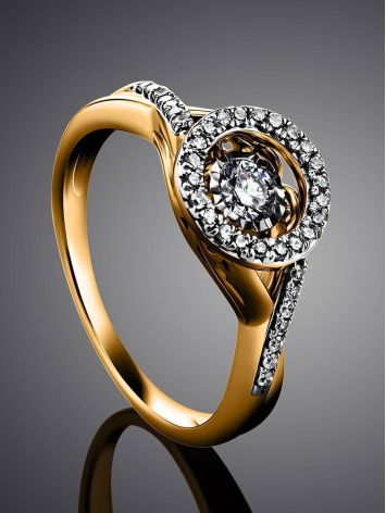 Dancing Diamond Golden Ring, Ring Size: 7 / 17.5, image , picture 2