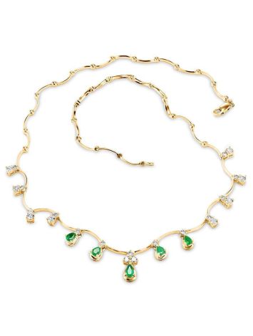 Golden Necklace With Emeralds And Diamonds The Oasis, image , picture 3