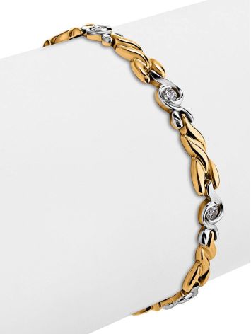 Two Toned Golden Bracelet With Crystals, image , picture 3
