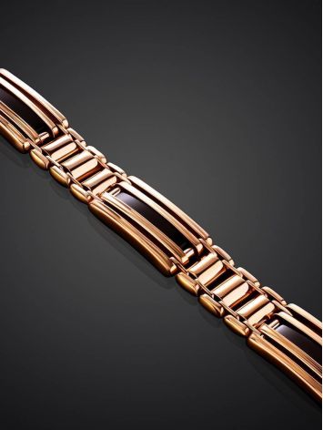 Golden Link Bracelet With Black Enamel, image , picture 2
