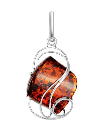 Bold Silver Handcrafted Pendant With Amber The Rialto, image 
