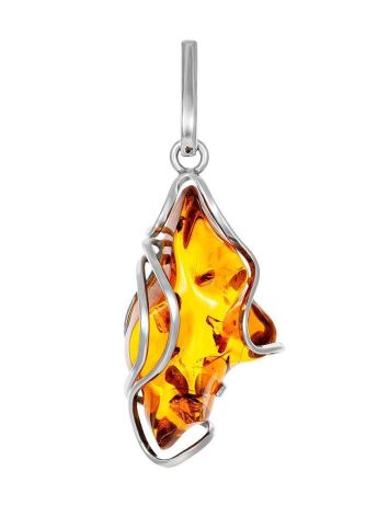 Bold Handcrafted Amber Silver Pendant The Rialto, image 