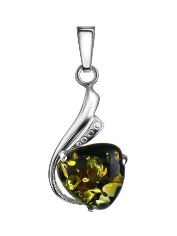 Silver Pendant With Bright Green Amber The Acapulco, image 