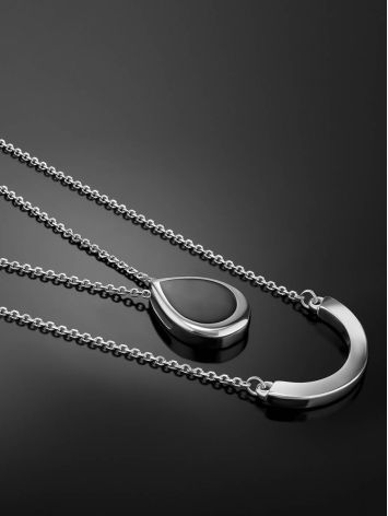 Silver Necklace With Two Pendants, image , picture 2
