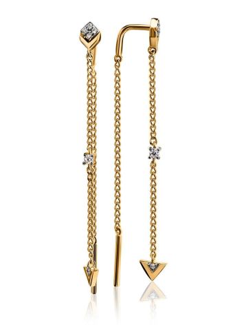 Gold Plated Chain Dangles With Crystals, image 