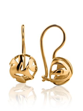 Stylish Gold Plated Silver Earrings, image 