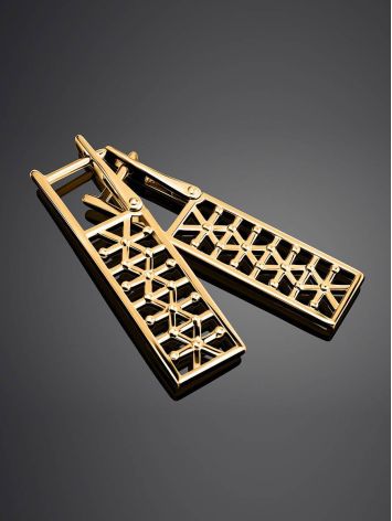 Geometric Gold Plated Earrings, image , picture 2