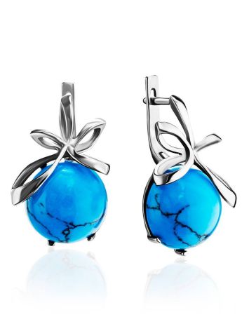 Silver Earrings With Bright Turquoise, image 