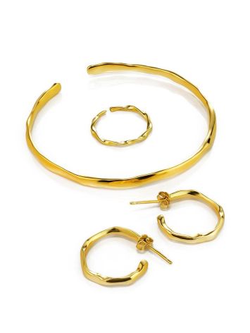 Luxurious Gold-Plated Silver Bangle The Liquid, image , picture 4