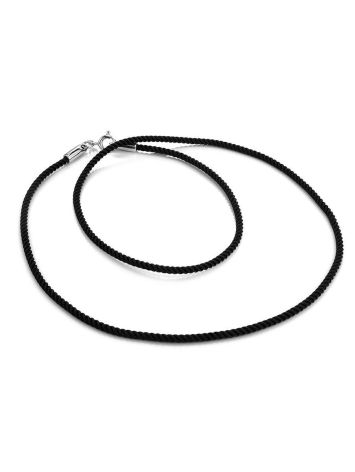 Black Textile Cord Necklace								, Length: 50, image 