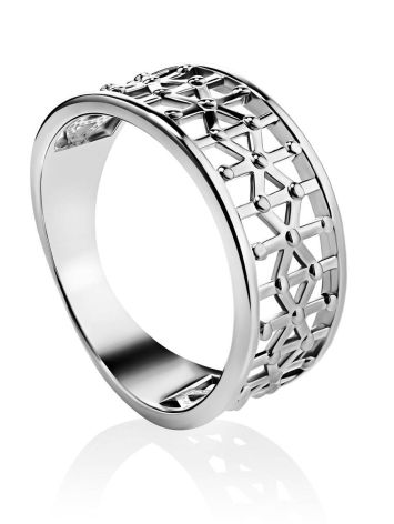 Geometric Silver Band Ring The Sacral, Ring Size: 6.5 / 17, image 