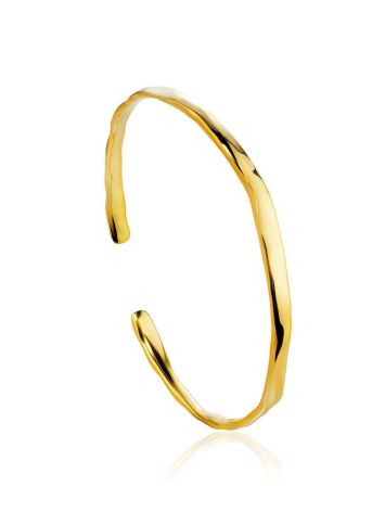 Luxurious Gold-Plated Silver Bangle The Liquid, image 