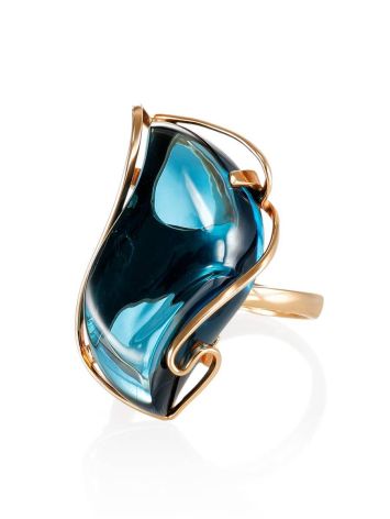 Bold Topaz Cocktail Ring In Gold The Serenade, Ring Size: Adjustable, image , picture 3