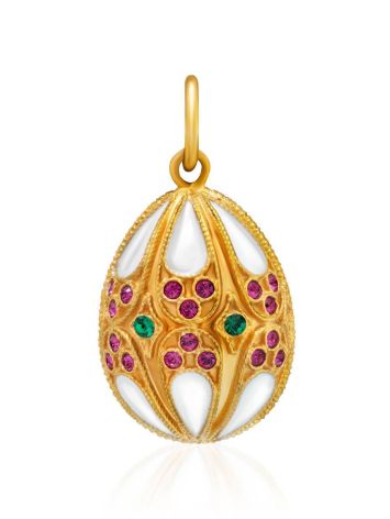 Fabulous Handcrafted Egg Shaped Pendant With Crystals And Enamel The Romanov, image 