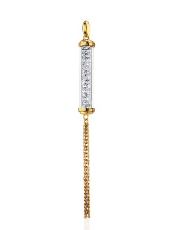 Gold Plated Silver Bar Pendant With Chain Tassel The Ice, image 