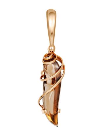 Gold Plated Silver Pendant With Luminous Smoky Quartz The Serenade, image 