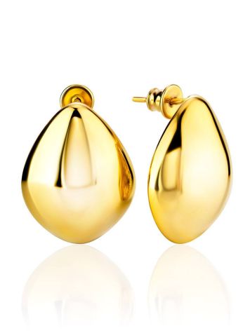 Statement 18ct Gold on Sterling Silver Teardrop Earrings The Liquid, image 