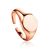 Trendy Rose Plated Silver Signet Ring The ICONIC, Ring Size: Adjustable, image 