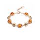 Fabulous Gold Plated Silver Bracelet With Multicolor Amber The Luxor Collection, image 