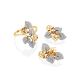 Floral Design Gold Crystal Earrings, image , picture 3