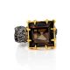 Geometric Designer Silver Ring With Smoky Quartz, Ring Size: 8 / 18, image , picture 4