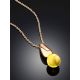 Bright Rose Gold Plated Amber Pendant Necklace The Palazzo, image , picture 2
