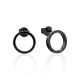 Blackened Silver Open Stud Earrings The ICONIC, image 