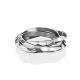 Textured Silver Triple Ring The Liquid, Ring Size: 5.5 / 16, image , picture 3