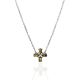 Chic Cross Motif Silver Amber Necklace The Supreme, image 