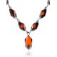 Classic Design Silver Amber Necklace, image 