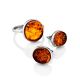 Minimalist Design Silver Amber Ring The Monaco, Ring Size: 9.5 / 19.5, image , picture 5