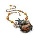Voluminous Amber Brass Designer Necklace The Pandora, image , picture 4