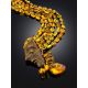 Multi Layer Amber Brass Necklace The Pandora, image , picture 2