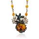 Voluminous Amber Brass Designer Necklace The Pandora, image 