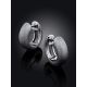 Chunky Matte Silver Hoop Earrings The Silk, image , picture 2