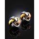 Tri Color Gilded Silver Stud Earrings The Silk, image , picture 2