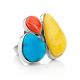 Bright Multi Stone Cocktail Ring The Bella Terra, Ring Size: Adjustable, image 