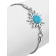 Sun Motif Silver Turquoise Slider Bracelet, image , picture 4
