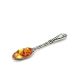 Sterling Silver Souvenir Spoon With Cognac Amber, image 