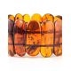 Cognac Amber Flat Beaded Stretch Bracelet, image , picture 2