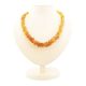 Raw Cut Amber Beaded Necklace, image 