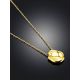 18ct Gold on Sterling Silver Textured Disk Pendant Necklace The Liquid, image , picture 2